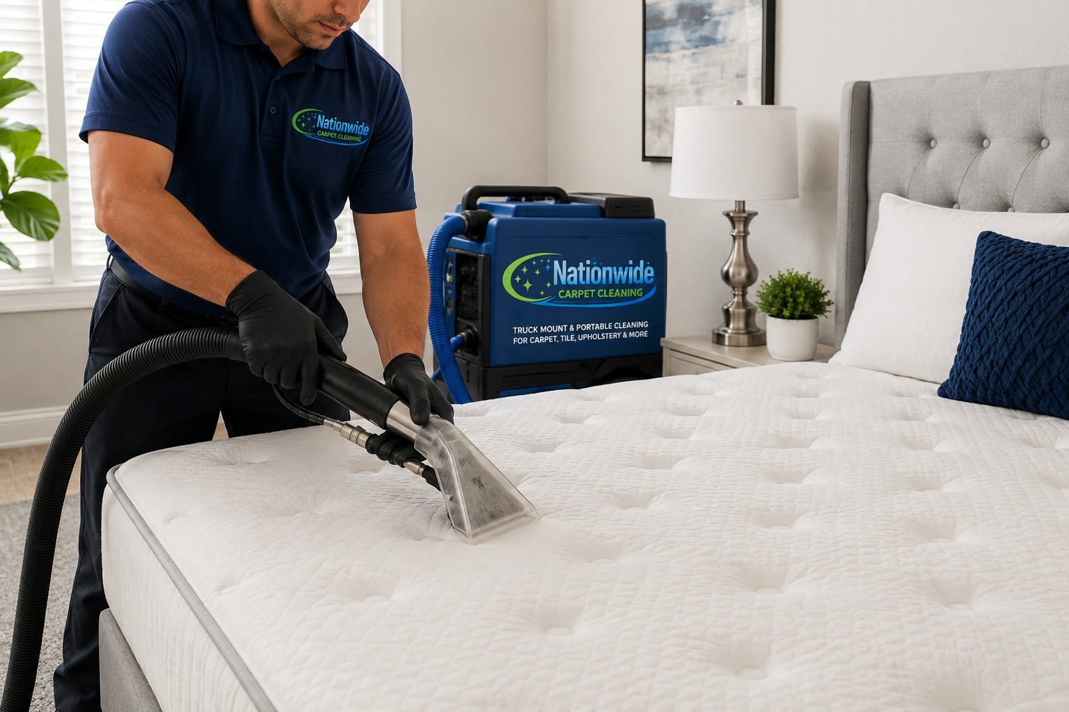 Nationwide Carpet Cleaning truck-mount servicing a home in Delray Beach, FL