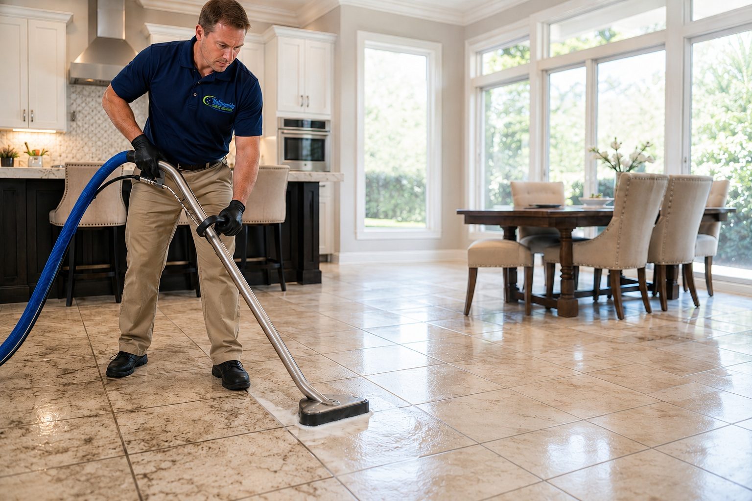 Nationwide Carpet Cleaning truck-mount servicing a home in West Palm Beach, FL
